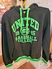 SUPERBE SWEAT CAPUCHE FEMMES UNITED MARSHALL T.XL NOIR + IMPRIME VERT FLUO NEUF 
