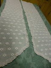 lot =du fait main 2rideaux= beau coton===  porte fenétres doubles blancs