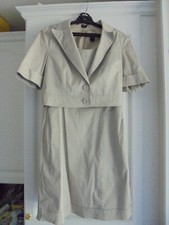 Superbe Ensemble Robe doublée et veste beige ESPRIT Femme taille 38 / 40 TBE