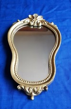 Petit miroir mural baroque doré, décoration.