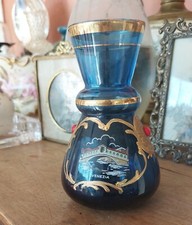 Ancien vase bleu art glass Venezia Pont du Rialto