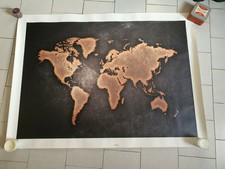 MAP CARTE MONDE Affiche Décoration murale Tableau  toile style peinture 70*100