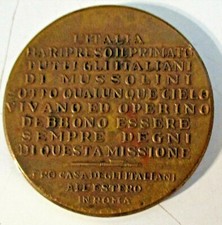 Médaille Pro Maison Des Italiens À L'Étranger D'Origine Années 30