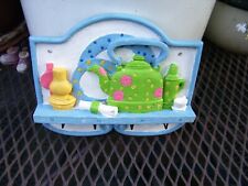 Petit Mur Pendaison Cuisine Serviette Tidy bleu blanc vert et jaune en plâtre