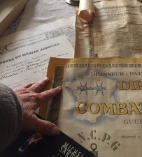 Diplôme Prisonnier 39-45 Certificat d’Etude  Acte Naissance 1918 Mérite Àgri 66