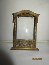 Très joli cadre porte-photo ancien en bronze à suspendre / à demi colonnes décor