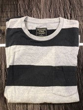 Abercrombie T-shirt manches longues rayures bleues et grises taille S comme neuf