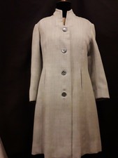 Manteau pur vintage 1970 seventies coat laine gris t 42 L 