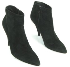 PRADA Bottines talons 9.5 cm cuir daim vert foncé 37 italien EXCELLENT ETAT