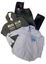 LOT GARCON 14 ANS JEAN TEDDY SMITH  VESTE SWEATER LAUNDRY CHEMISE PEPE JEANS