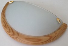 luminaire APPLIQUE MURAL DEMI LUNE 30 x 15 x 8 cm bois verre opaque italie