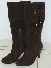 BOTTES LAURA MODE MARRON FONCE NUBUCK T 38 TRES FASHION
