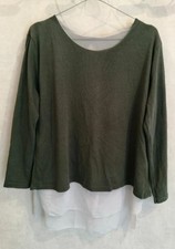 Pull superposé Blanc et vert dos ouvert T40/42 (2204021) Viscose elasthanne 