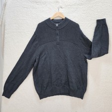 Van Heusen Manches Longues Pull Fermeture Quart Pull Homme 2XL Gris Foncé