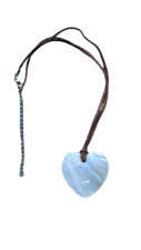 Collier cordon pendentif coeur en nacre