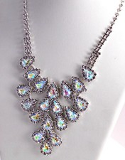 Collier lustre en cristal clair, excellent accessoire de mariage!