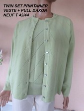 TWIN SET PULL + CARDIGAN ASSORTI KAKI DAXON NEUF T 42/44