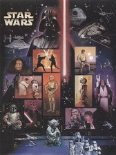 USPS Sheet of Stamps Star Wars Darth Vader Princess Leia C-3PO R2-D2 Yoda MNH