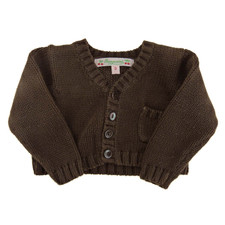 Bonpoint cardigan  marron coton  bébé fille 3 mois.