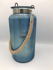 POT En VERRE Support Bougie Décoration Nautique Suspension Photophore Corde 26cm