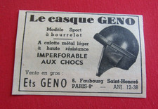 ADVERTISING PUB VINTAGE PUBLICITE ANCIENNE ADVERT 26.2 MOTO LE CASQUE GENO