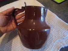 Rustique Ancien Pichet Tôle Emaillée Broc à Eau Vin Pot à Lait ou Plante Grasse 