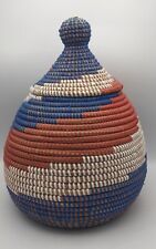 PANIER De Rangement, Corbeille à Linge du SÉNÉGAL Art Africain TRESSÉ MAIN 32 Cm