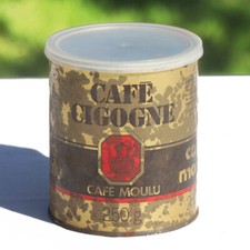 Boîte en fer Café Cigogne ancienne 12 cm 