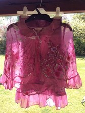 Monsoon Age 6-8 ans soie rose jupe et chemisier/veste