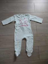 Pyjama 1 pièce en velours vert clair licorne taille 24 mois