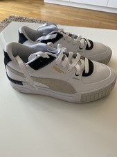 Chaussures Baskets Puma femme Cali Sport Mix Blanc Blanche Cuir Lacets