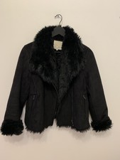 Magnifique veste Bruce Field peau de peche moumouté noir taille 38