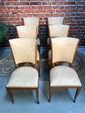 6 chaises en simili cuir