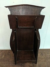 Gorgeous Unusual Oak Arts & Crafts Mission Hanging Wall Shelf Pocket Rack 