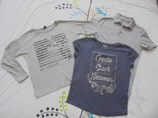 Lot x 3 sweat polo t-shirt gris bleu enfant 12-14 ans KIABI H&M TBE