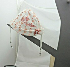 Orchestra chapeau blanc doublé tissu motif trèfles papillons orange bébé 1 mois