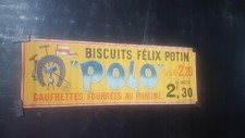 AFFICHE DECO SYMPA BISCUITS POLO  FELIX POTIN       LITHO  VERS 1920  60X21CM