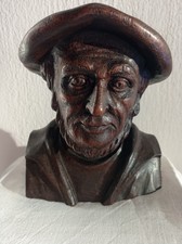 Sculpture bois , buste d'un homme barbu
