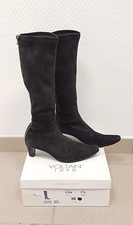 VOLTAN Bottes Bottes Bottines Daim Cuir Noir Talons 36