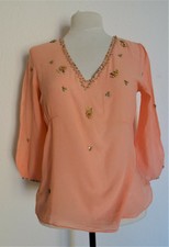 Blouse chemisier MEGAN PARK bodé pierres coton taille 1