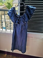 Robe Été Bleue Jean Épaules Dénudées Taille Unique