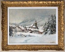 magnifique tableau de montagne Ange ABRATE Megève (Wibault Contencin...)