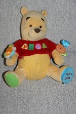 DISNEY STORE DOUDOU PELUCHE WINNIE TEE-SHIRT ROUGE BRODE POOH ABEILLE FLEUR KOM9