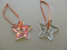  BACCARAT cristal lot de 2 ornements étoile de noël sapin 