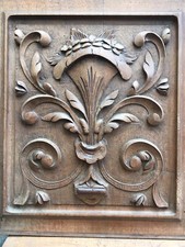 Lot Belle Paire Tableau Panneau Bois  XIXe Sculpté Sculpture Decoration