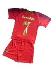 MAILLOT DE FOOT PORTUGAL + SHORT 4/6/8/10/12/14 ANS ENFANT N°7 RONALDO