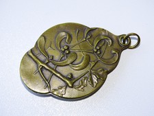 ANCIEN PENDENTIF MIROIR ART NOUVEAU