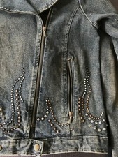 Blouson jeans clouté coupe perfecto marque Seven Paris T.S/M