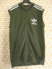 Veste Vintage Adidas à Capuche Kaki Basket ball sans manche Sport - M