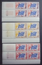 FRANCE 1958 coin daté Service n° 17, 18, 20 Neuf** - MNH - Drapeau